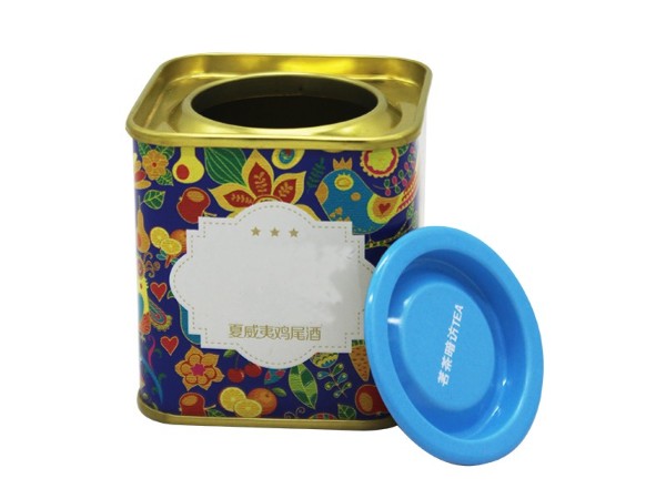 56*56*60mm方形马口铁茶叶罐 密封中号水果茶叶环球app(中国)有限公司官网