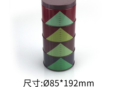厂家定制马口铁三层圆形环球app(中国)有限公司官网茶叶罐精美创意叠罐糖果罐食品包装罐